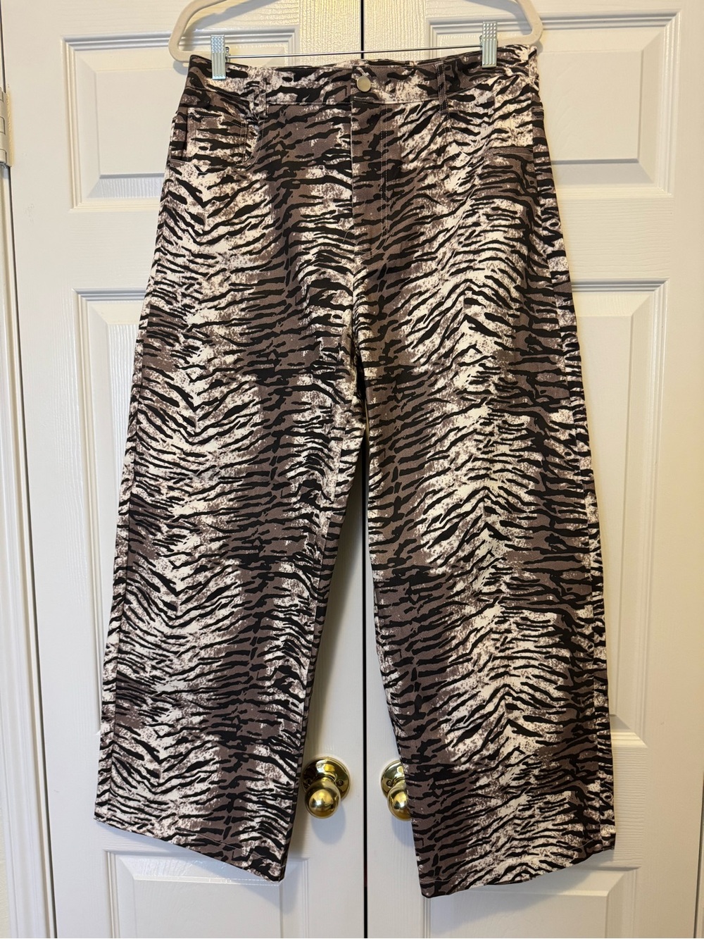 Cider Animal Print Wide Leg Trousers